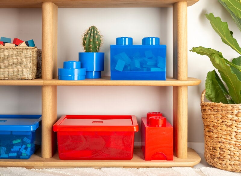 Room Copenhagen Lego Storage Brick 4 Top Lid, translucent blue, decoration image