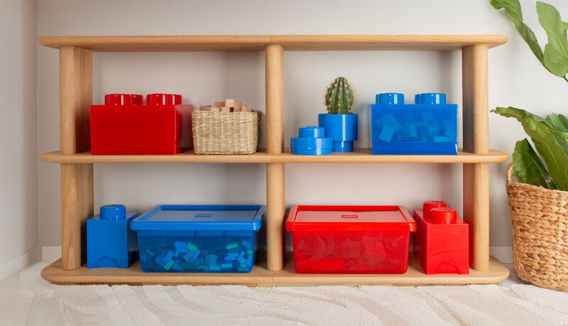 Room Copenhagen Lego Storage Brick 4 Top Lid, translucent blue, decoration image