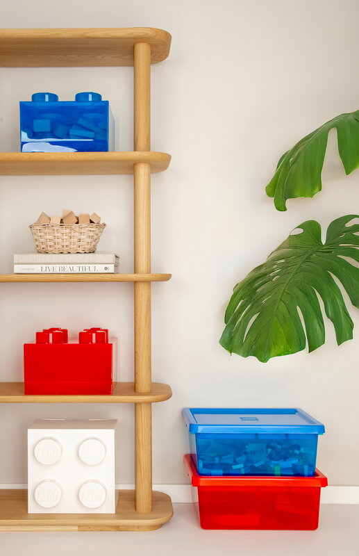 Room Copenhagen Lego Storage Brick 4 Top Lid, translucent red, decoration image
