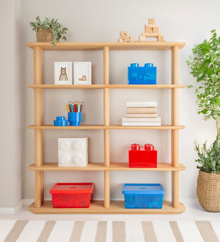 Room Copenhagen Lego Storage Brick 4 Top Lid, translucent blue, decoration image