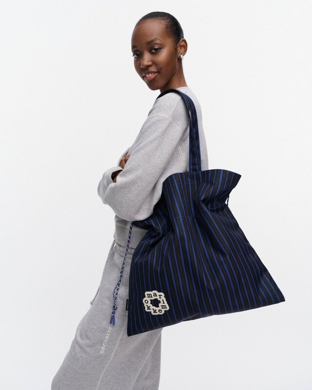 Marimekko Metka Piccolo Kioski shoulder bag, blue - black - dark