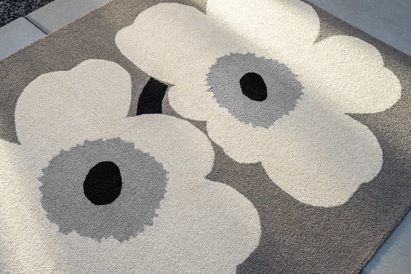 Marimekko Unikko Anniversary Outdoor-Teppich, grau, dekorationsbild