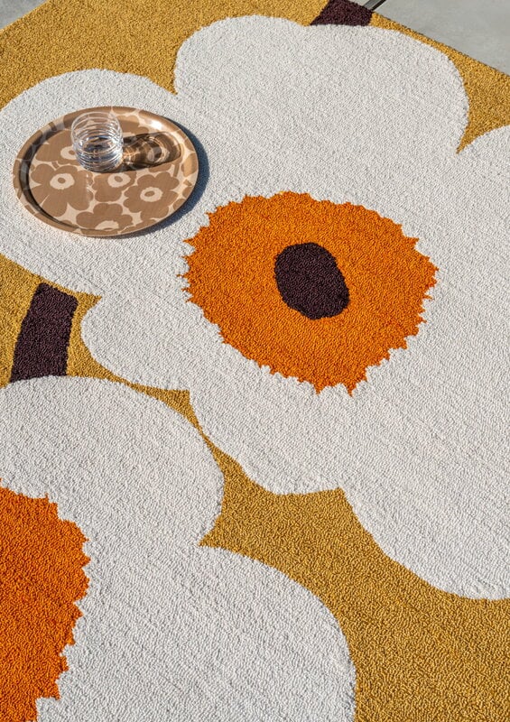 Marimekko Unikko Anniversary Outdoor rug, honey | Finnish Design Shop