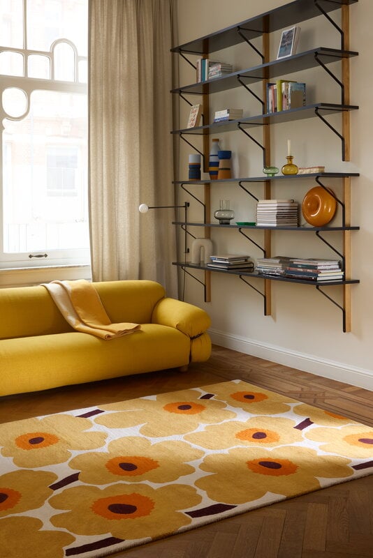 Marimekko Unikko matto, honey, sisustuskuva