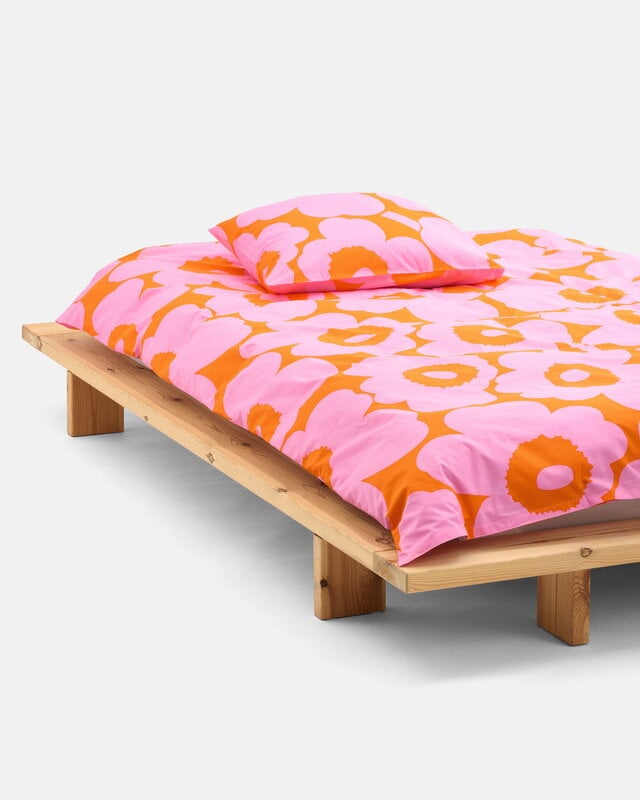 Marimekko Unikko pillowcase, 50 x 60 cm, orange - pink, decoration image