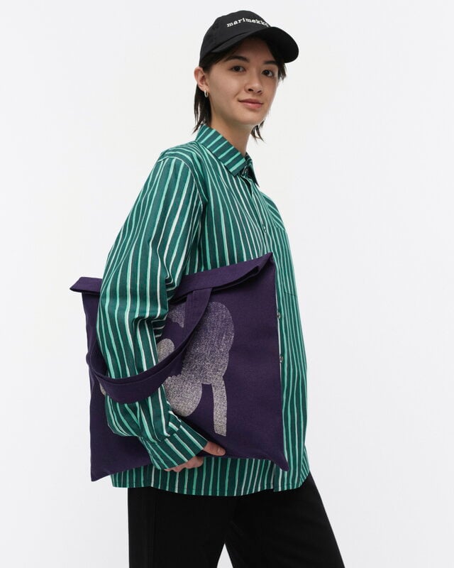 Marimekko Sac Vankka Unikko Placement Kioski, violet - blanc cassé, image décorative