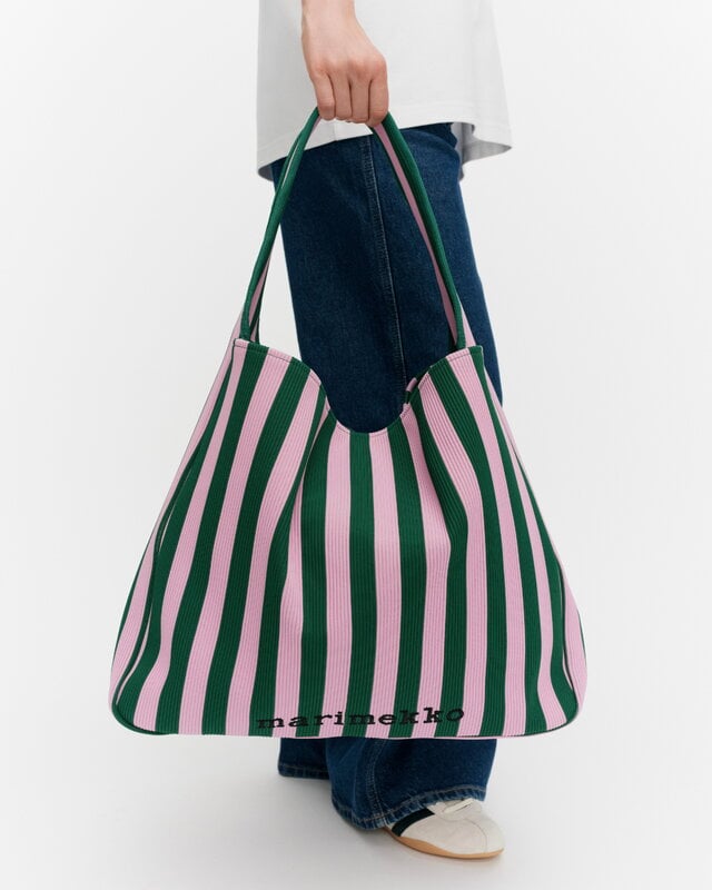 Marimekko Knitted Bar Large Merirosvo bag, rose - vert foncé, image décorative
