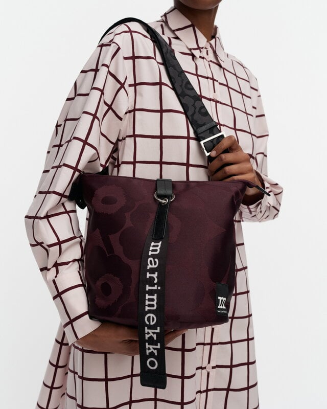Marimekko Borsa Carry All, Unikko, bordeaux - bordeaux scuro, vista 2