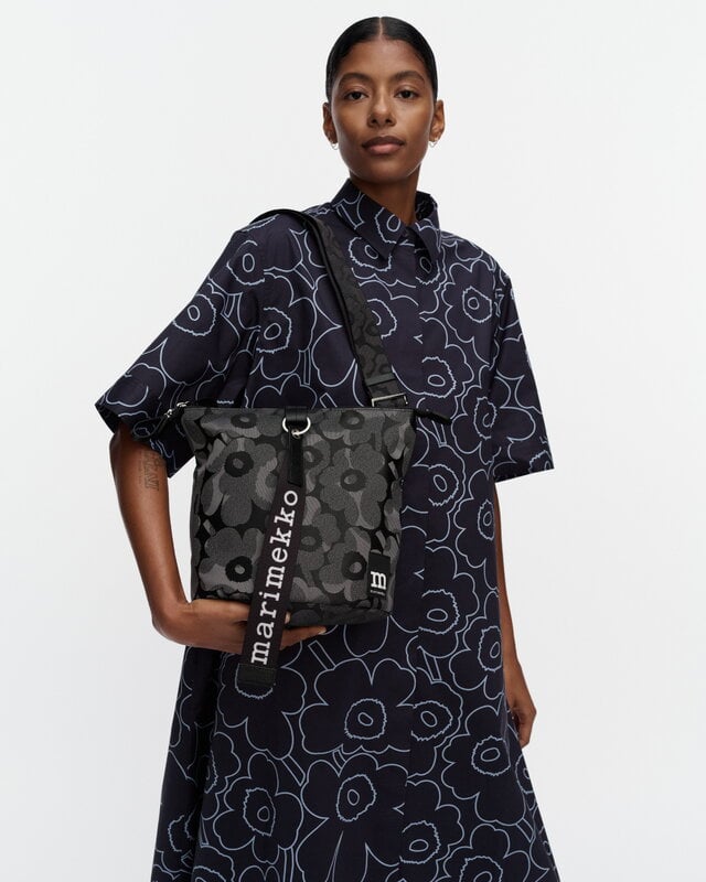 Marimekko Borsa Carry All, Unikko, grigio - grigio scuro, vista 2
