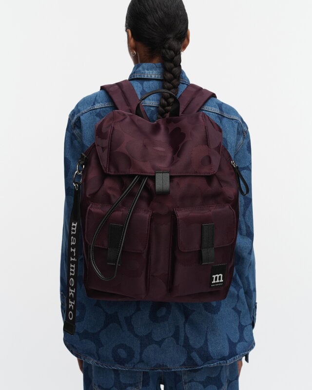 Marimekko Mochila Everything, L, Unikko, burdeos - burdeos oscuro, vista 2