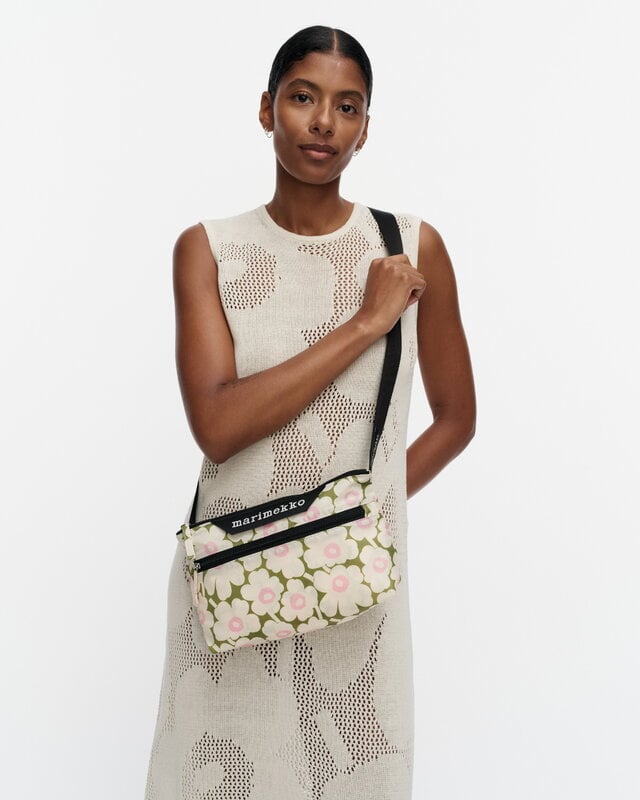 Marimekko Neat Crossbody Unikko Schultertasche, S, hellgelb - grün - hellrosa, dekorationsbild