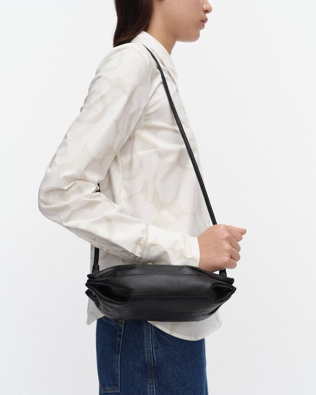 Marimekko Pikku Karla shoulder bag, black leather, view 2