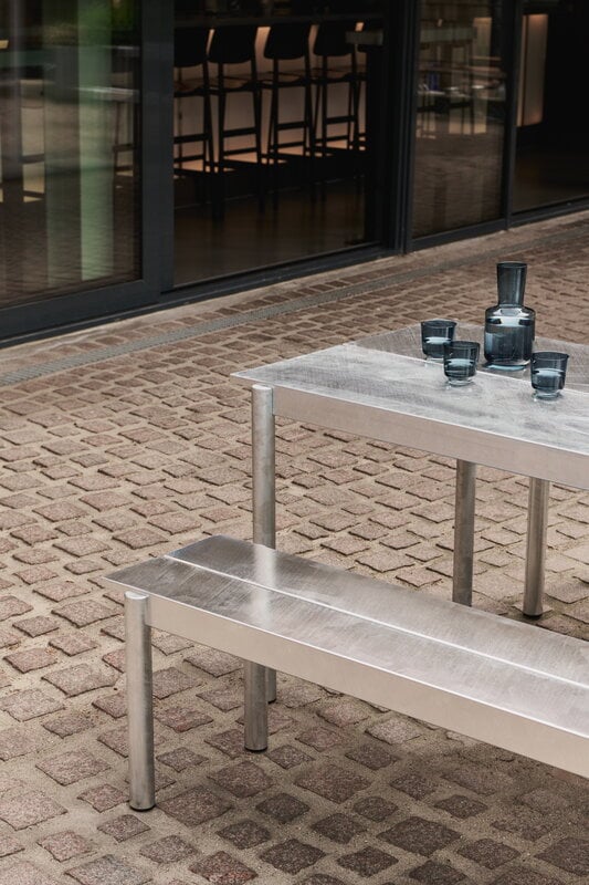 Muuto Linear Steel bench, 170 cm, warm galvanized steel, decoration image