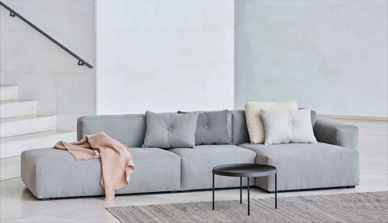 HAY Mags Soft sofa, Comb.4 low arm left, Linara 443 - light grey ...