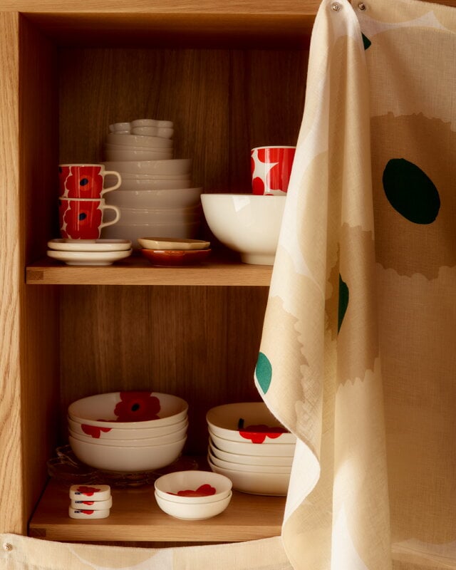 Marimekko Oiva - Unikko lautanen, 9 cm, valkoinen - punainen - sininen, näkymä 2