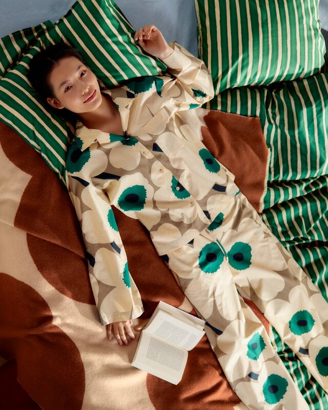 Marimekko Iso Piccolo duvet cover, 150 x 210 cm, off-white - emerald, view 2