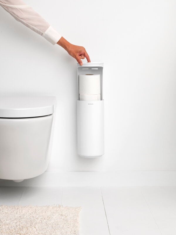 Brabantia MindSet toilet roll holder with shelf, mineral fresh white