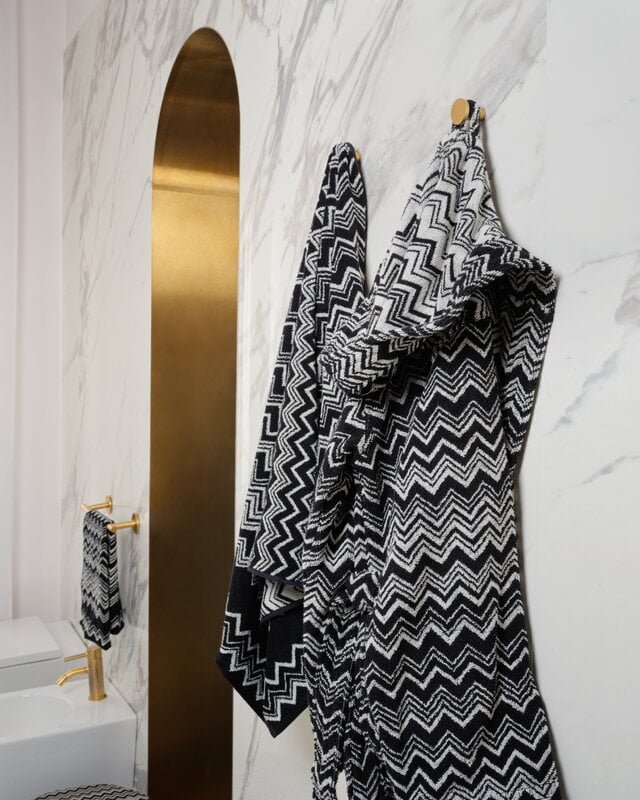 Missoni Home Bata de baño con capucha Keith, 601 negro y blanco, imagen de decoración