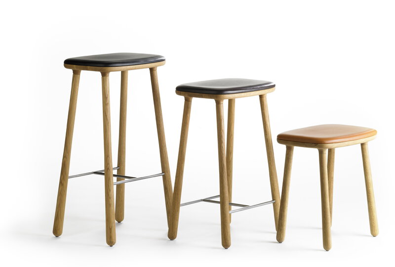 Møbel Copenhagen Cuba stool, oiled oak - cognac leather, view 2