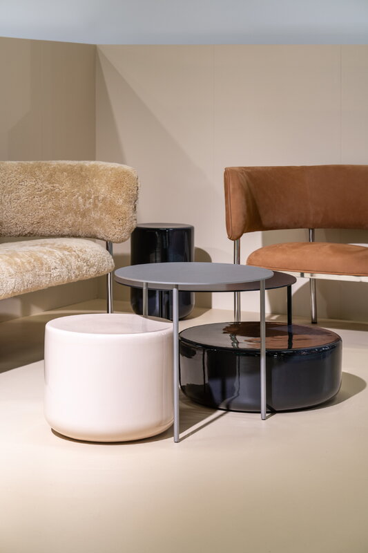 Møbel Copenhagen Pair side table, L, black steel, decoration image