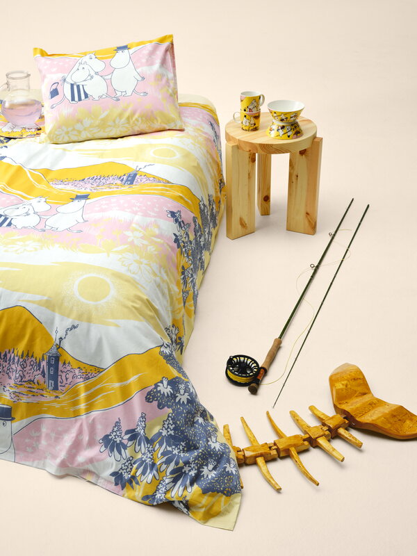 Moomin Dekbedovertrek Set - Roses Design 120x160 Cm Van Finlayson (100% Katoen)