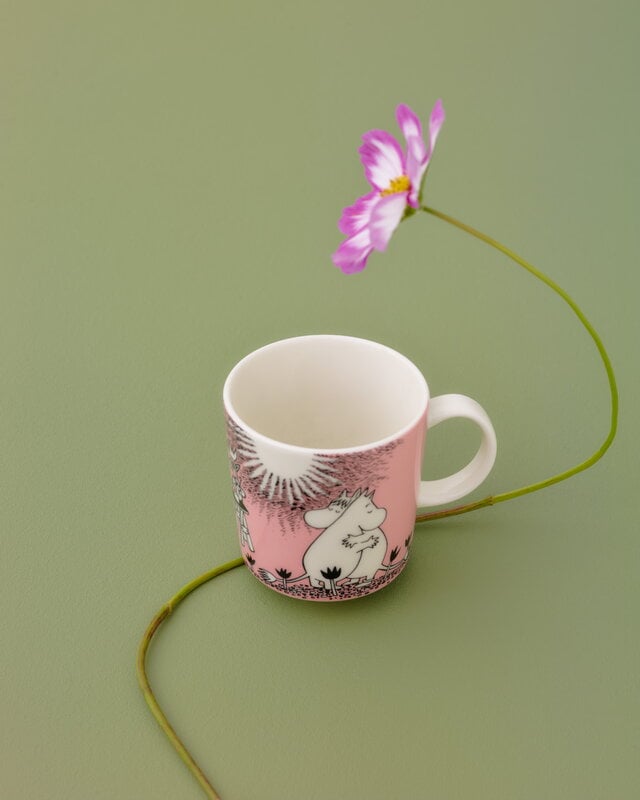 Moomin Arabia Muminmugg, Kärlek, rosa, dekorationsbild