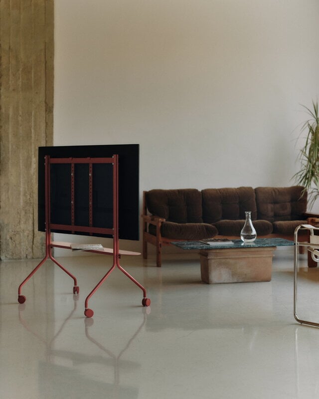 Pedestal Moon Rollin' TV stand, burnin red, view 2