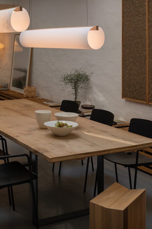 Motarasu Enso 150 pendant, white - oak, decoration image