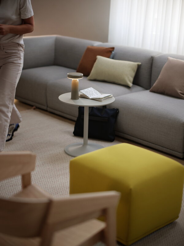 Muuto Soft side table, 41 cm, high, beige grey, decoration image