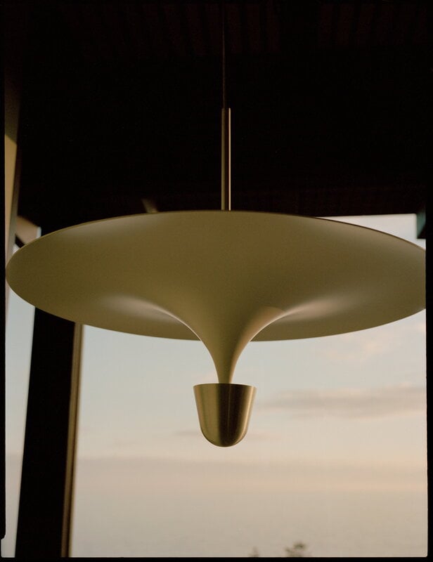 New Works Kantarell pendant lamp, 60 cm, nickel - white, decoration image