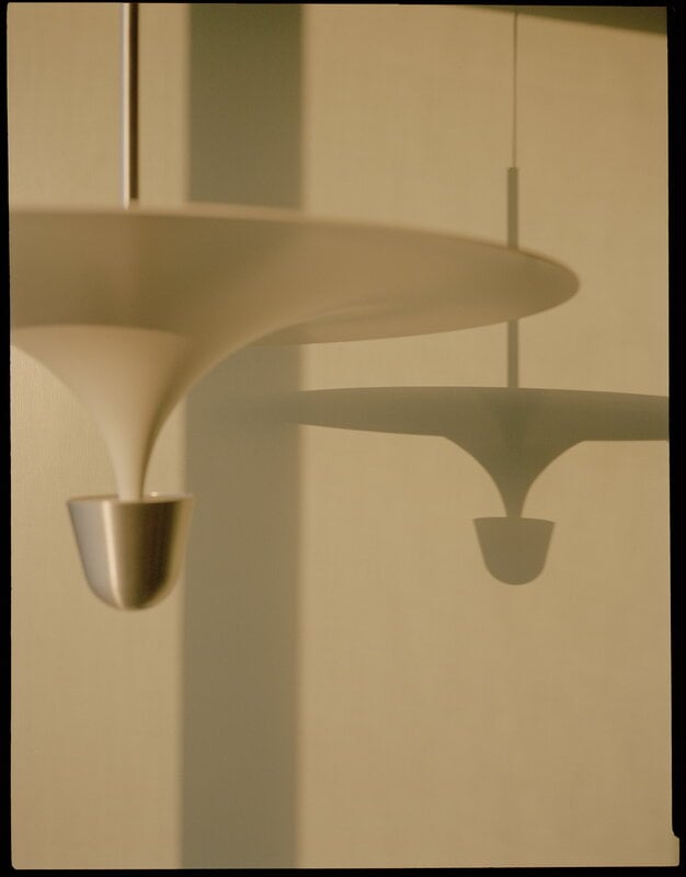 New Works Kantarell pendant lamp, 60 cm, nickel - white, decoration image