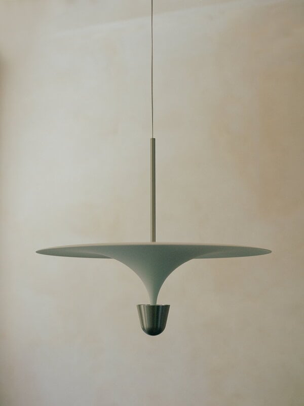 New Works Kantarell pendant lamp, 60 cm, nickel - white, decoration image