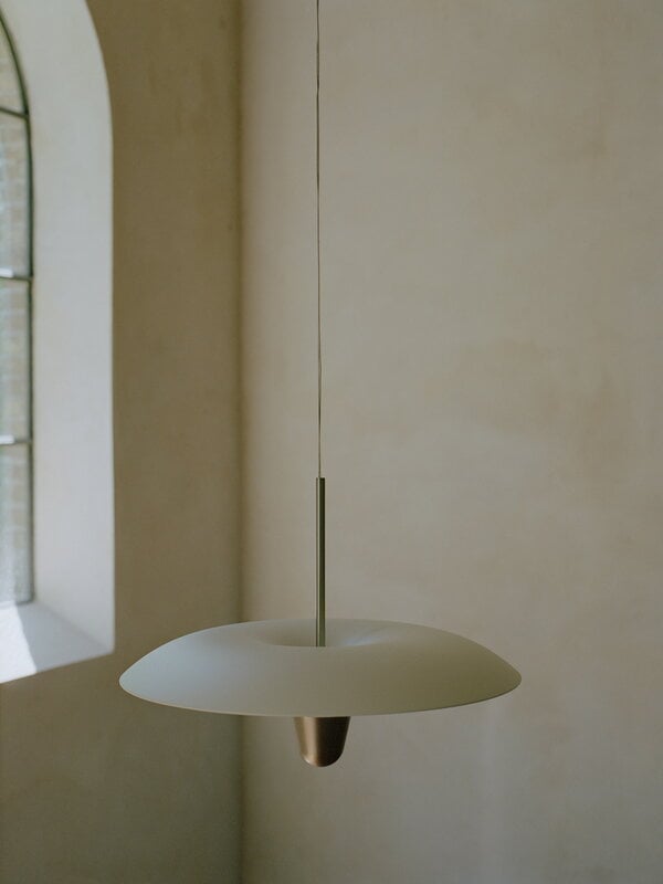 New Works Kantarell pendant lamp, 55 cm, nickel - white, decoration image