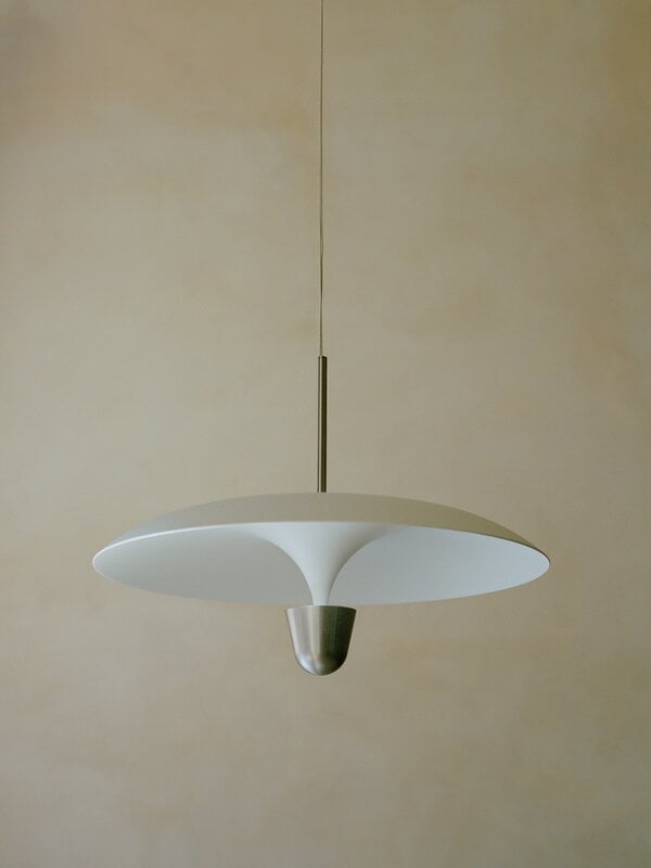 New Works Kantarell pendant lamp, 55 cm, nickel - white, decoration image