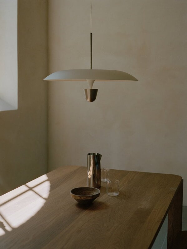 New Works Kantarell pendant lamp, 55 cm, nickel - white, decoration image