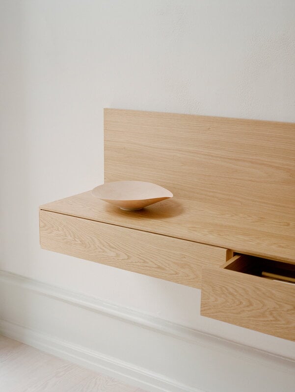 New Works Tana wall mounted media module, oak, decoration image