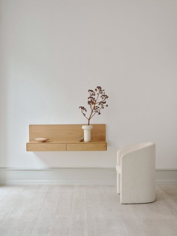 New Works Tana wall mounted media module, oak, decoration image