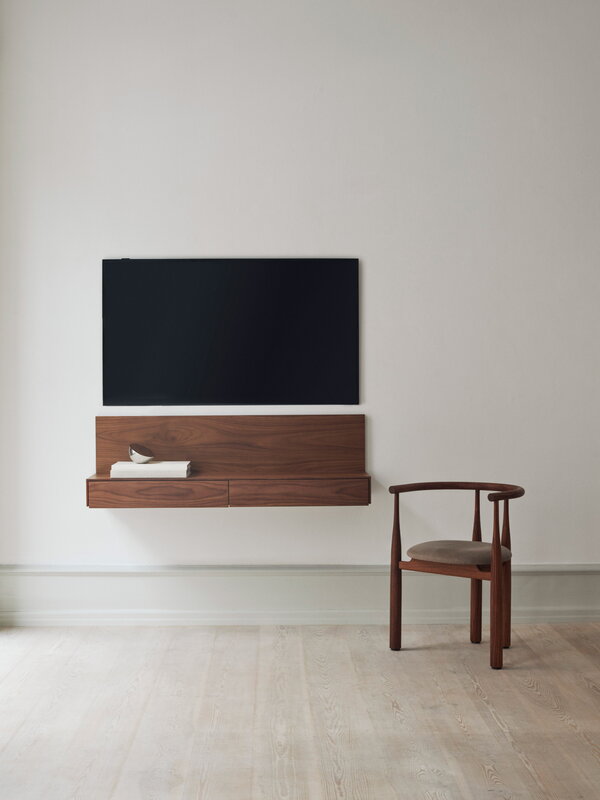 New Works Tana wall mounted media module, walnut, decoration image