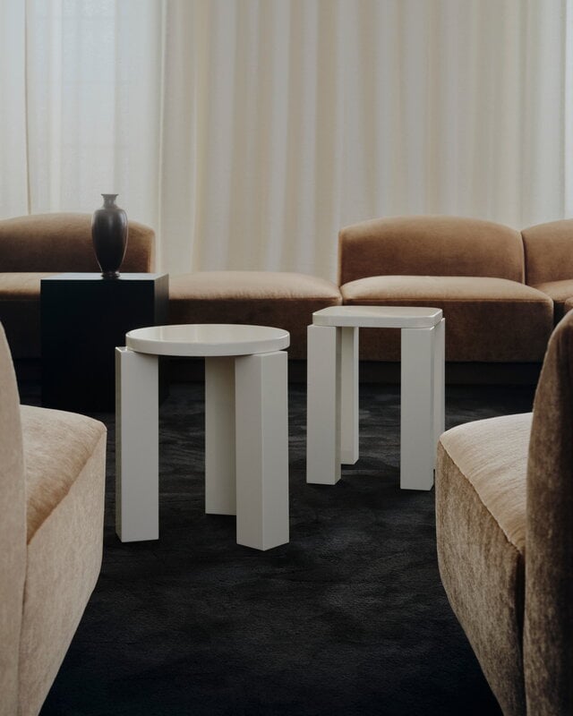 New Works Atlas jakkara, pyöreä, creme, näkymä 4