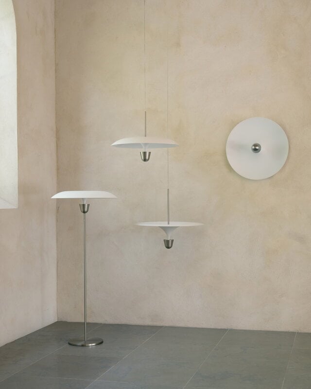 New Works Kantarell pendant lamp, 55 cm, nickel - white, decoration image