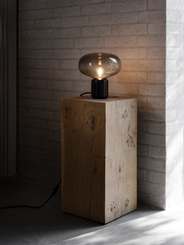 New Works Karl Johan Table Lamp Black, Brown Smoked Glass Table Lamp