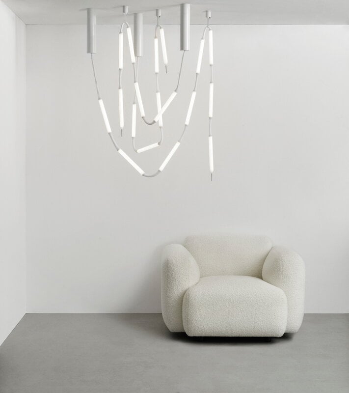 Normann Copenhagen Reb ceiling lamp 5, white, decoration image
