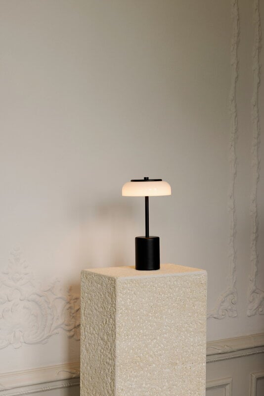 Nuura Blossi Mini portable table lamp, black - opal, decoration image