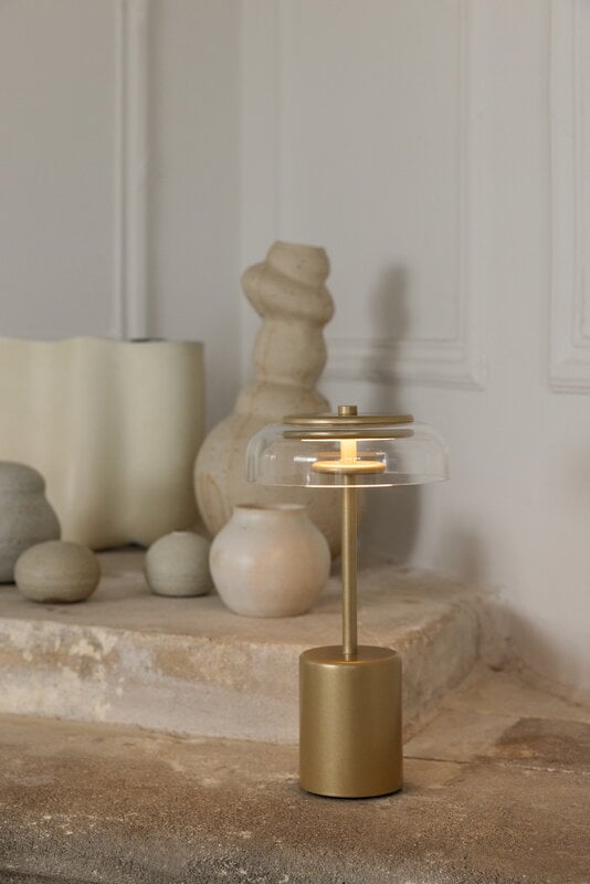 Nuura Lampe de table portable Blossi Mini, Nordic gold - transparent, image décorative