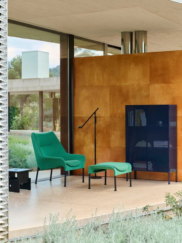 HAY Pouf O2, noir - vert clair Lift, image décorative