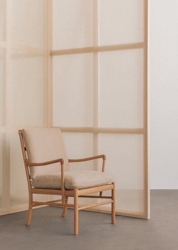 Carl Hansen & Søn OW149 Colonial Stuhl, geölte Eiche - Terra Leder Lime, dekorationsbild