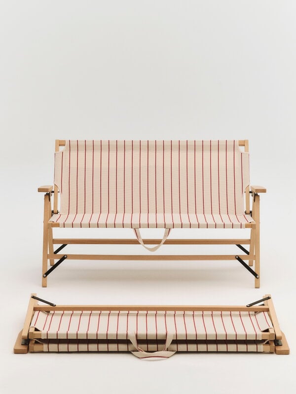 HAY Outdoor Market sofá plegable, beige - raya roja, imagen de decoración