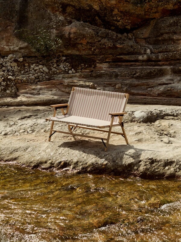 HAY Outdoor Market sofá plegable, beige - raya roja, imagen de decoración