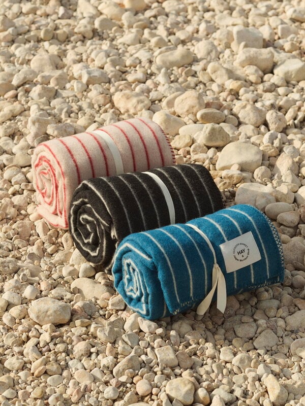 HAY Outdoor Market throw, beige - red, decoration image