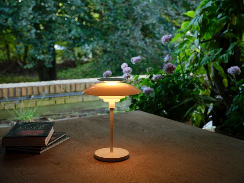 Louis Poulsen PH 80 portable table lamp, opal white - high lustre